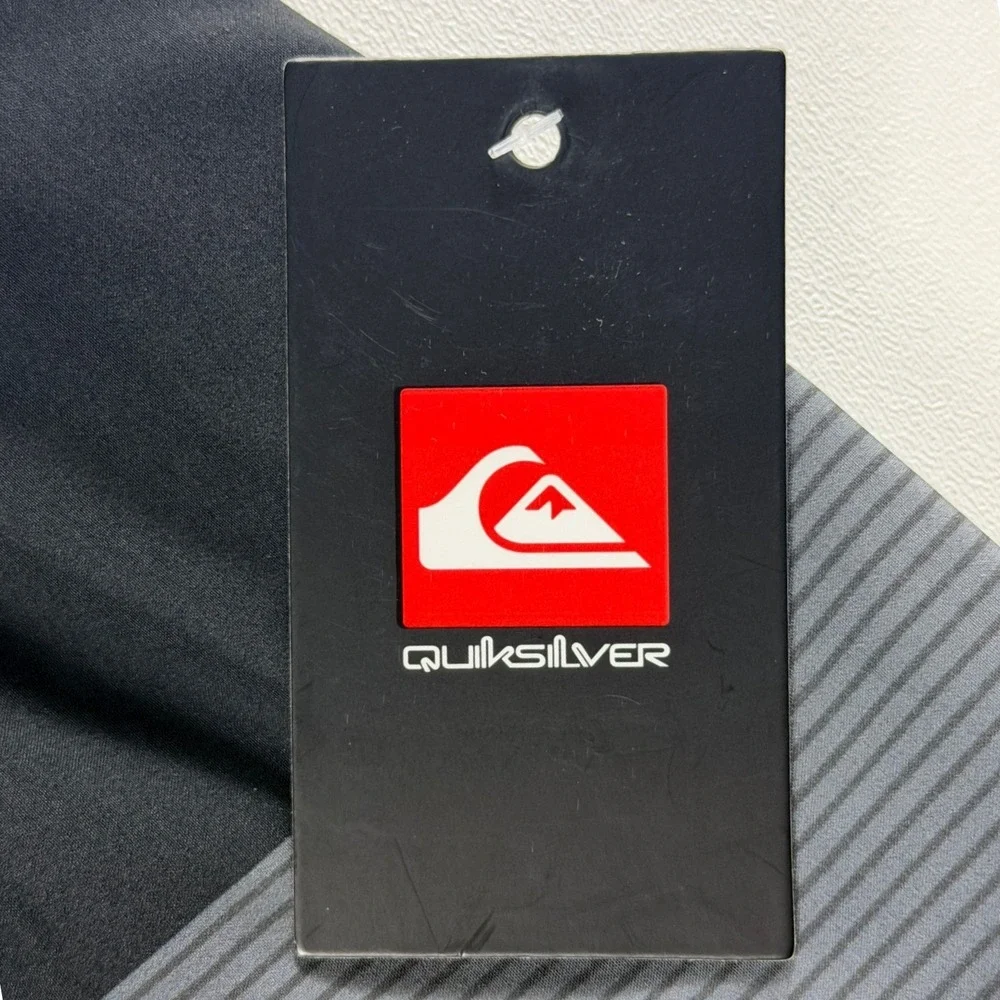 Quiksilver Mens XXL Board Shorts Swim Trunks Black Grey Blue Striped NWT